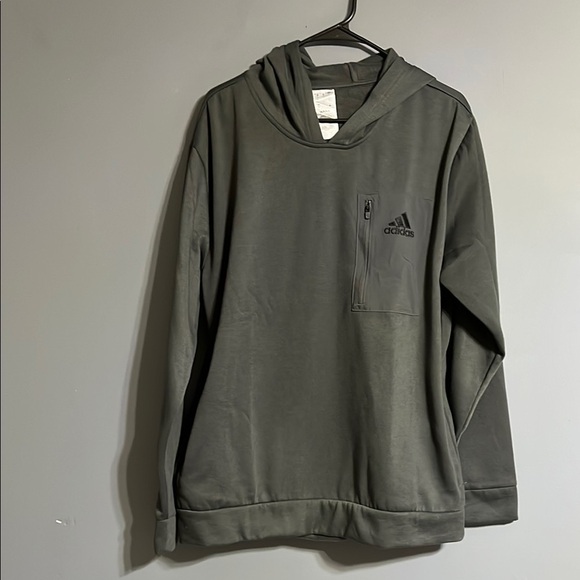 Adidas Men's Regular Fit Kangaroo Pockets Hoodie - Gray large - Picture 2 of 8